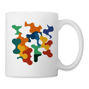 Abstrakte bunte Formen in modernem Design - Tasse - Weiß - Rechts