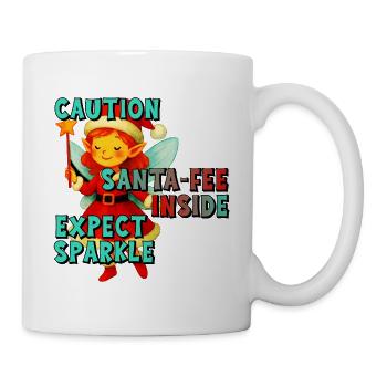 Attention : Frais de Père Noël à l’intérieur – Fée de Noël drôle - Mug blanc - blanc - Droite