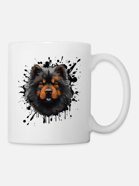 Farbexplosion Hundengesicht - Tasse - Weiß