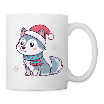 Chiot nordique de Noël - Mug blanc - blanc - Droite