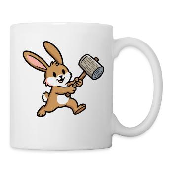 Lapin au marteau : Construire avec le cœur - Mug blanc - blanc - Droite