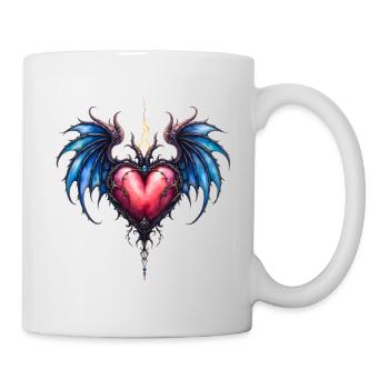 Cœur aux ailes de feu bleues - Mug blanc - blanc - Droite