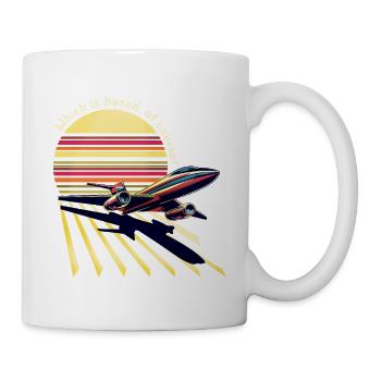 Retro Airplane Sunset (Based!) - Mug - white - Right