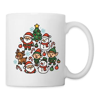 Weihnachtswelt mit Santa Elfen Schnee - Tasse - Weiß - Rechts