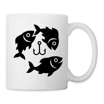 Vecteur de pêche du cercle de cercle d’hameçon - Mug blanc - blanc - Droite