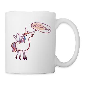 Unicorn Comic, waouh, étonné - Mug blanc - blanc - Droite
