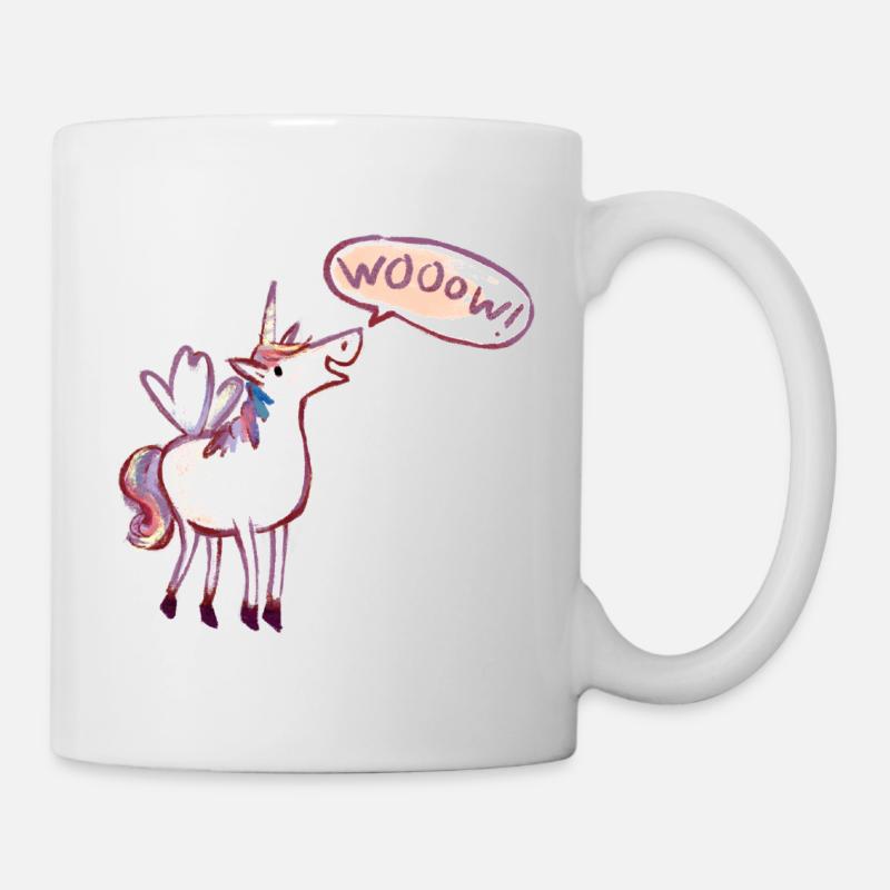 Unicorn Comic, waouh, étonné - Mug blanc - blanc