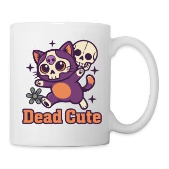 Squelette de chat mort mignon - Mug blanc - blanc - Droite
