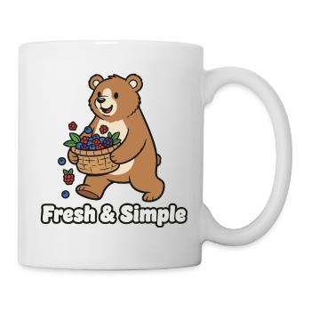Illustration de l’ours panier aux baies - Mug blanc - blanc - Droite
