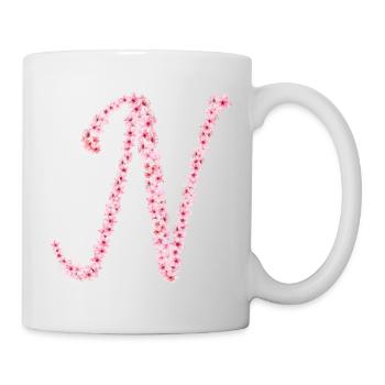 Cherry blossom initial N - Mug - white - Right