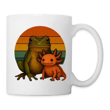 Frosch und Axolotl - Tasse - Weiß - Rechts