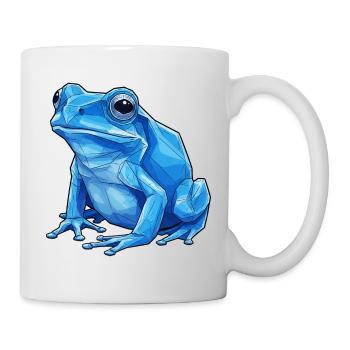 Geometrischer Blauer Frosch - Tasse - Weiß - Rechts