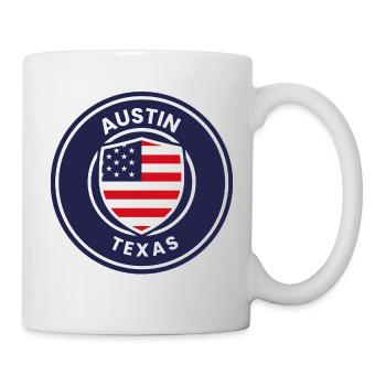 Emblème du bouclier Austin Texas - Mug blanc - blanc - Droite
