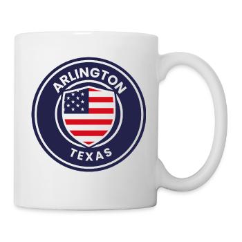 Arlington-Texas-Emblem mit Flagge - Tasse - Weiß - Rechts