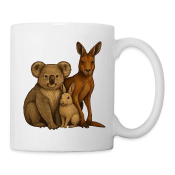 Koala Känguru Kaninchen - Tasse - Weiß - Rechts