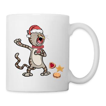 Weihnachtskatze  - Tasse - Weiß - Rechts