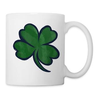 Watercolor Shamrock Clover Print - Mug - white - Right