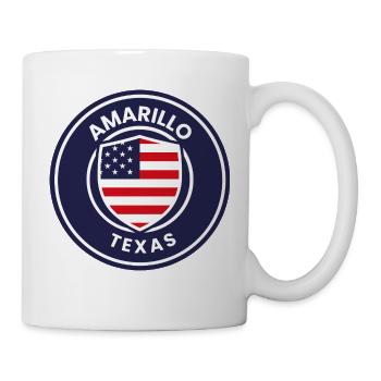 Texas-Abzeichen Amarillo-Emblem - Tasse - Weiß - Rechts