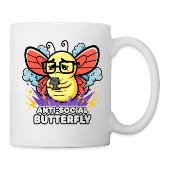 Anti-Social Butterfly Design for Introverts - Mug - white - Right