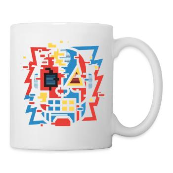 Face de bug abstraite - Mug blanc - blanc - Droite