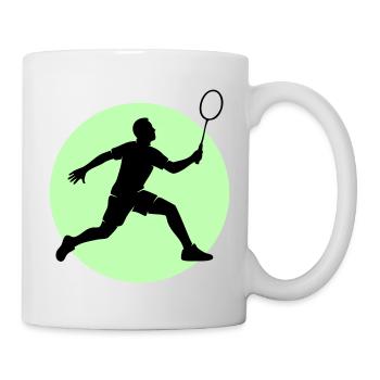 Badminton Spieler Vorhand - Tasse - Weiß - Rechts