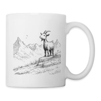 Alpengipfel mit Ziege - Tasse - Weiß - Rechts