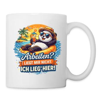 Vacances à la plage panda : travail ? Pas pour moi - Mug blanc - blanc - Droite