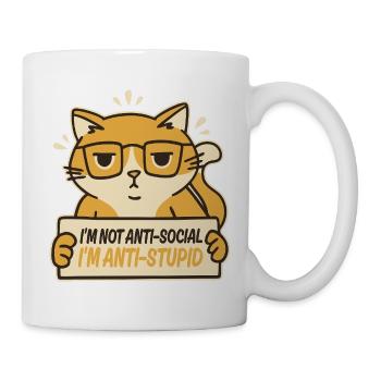 I'm Not Anti-social I'm Anti-stupid - Mug - white - Right