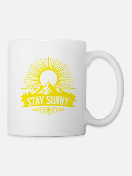 Stay sunny - white Sun - Tasse - Weiß