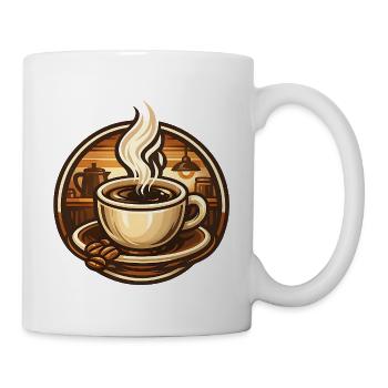 Coffee cup in a cozy cafe - Tasse - Weiß - Rechts
