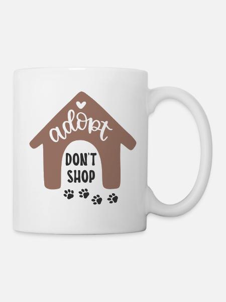 Adopt Don’t Shop Hunde T-Shirt Tierliebe - Tasse - Weiß