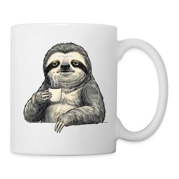 Relaxed Sloth Coffee Lover – Funny K - Mug - white - Right