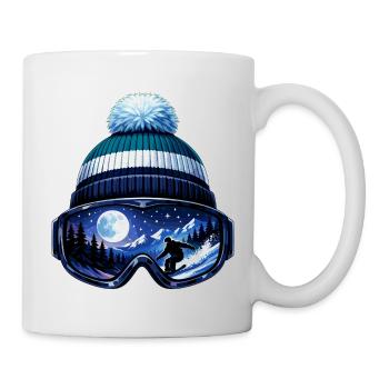 Skifahrer Apres Ski Mütze Skibrille Winter Sport - Tasse - Weiß - Rechts