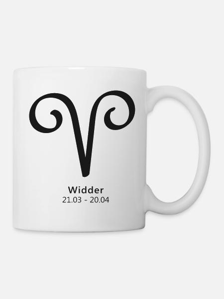 Widder Aries Symbol Sternzeichen - Tasse - Weiß
