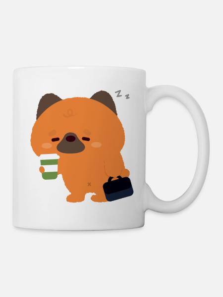 Schläfriger Deutscher Schäferhund-Kaffee - Tasse - Weiß