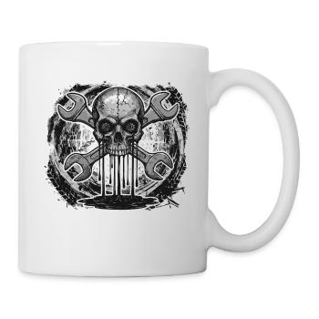 Mechanic Skull – Industrial Workshop - Mug - white - Right