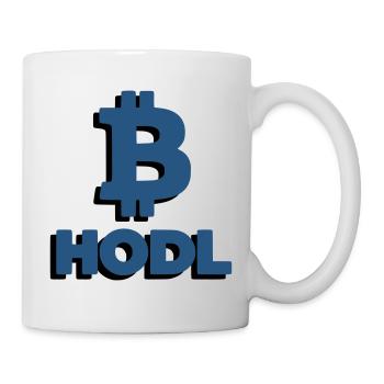 Bitcoin HODL Logo Schriftzug Krypto - Tasse - Weiß - Rechts