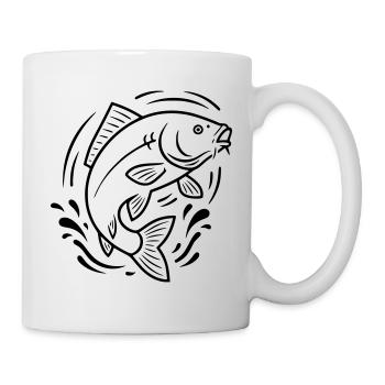 Carp Jumping Fish Fishing - Mug - white - Right
