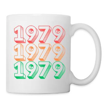 Neon Retro 1979 Jahresdesign - Tasse - Weiß - Rechts