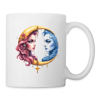 Zwillingsmond: Gesichter in der Finsternis - Tasse - Weiß - Rechts