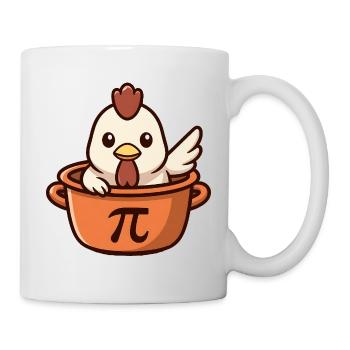 Un poulet mignon dans la casserole avec le symbole Pi : plaisir - Mug blanc - blanc - Droite