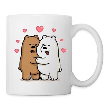Câlins d’ours avec des cœurs - Mug blanc - blanc - Droite