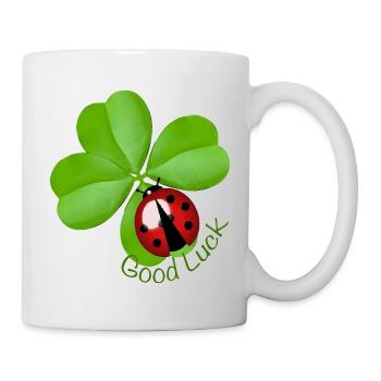 Bonne chance Trèfle avec Ladybug | Art du porte-bonheur - Mug blanc - blanc - Droite