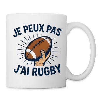 Je peux pas j'ai rugby - Mug blanc - blanc - Droite