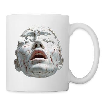 Zerbrochene Porzellanmaske - Tasse - Weiß - Rechts