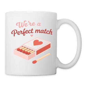 Perfektes Match Liebeszitat süßes Paar-Design - Tasse - Weiß - Rechts