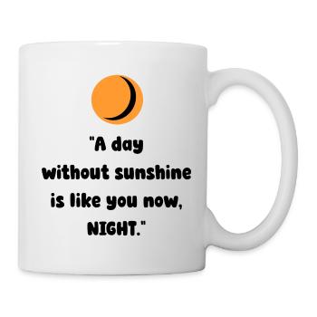Orangene Mond-Silhouette - Tasse - Weiß - Rechts