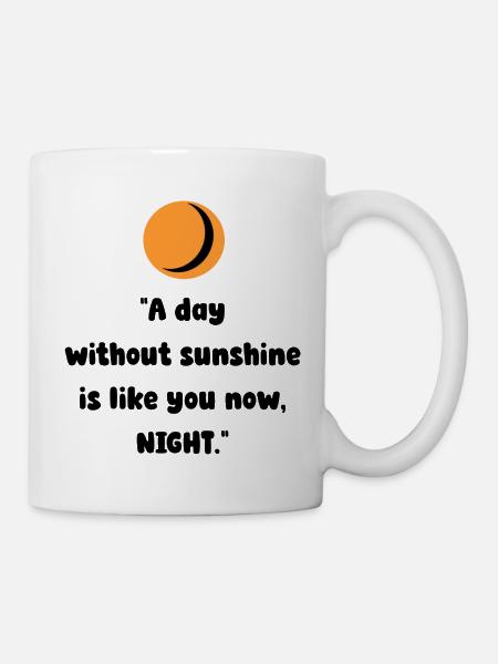 Orangene Mond-Silhouette - Tasse - Weiß