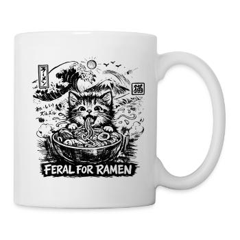 Ramen Noodles Cat Lover Retro Kawaii Cats - Mug - white - Right