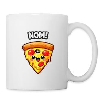 Kawaii Pizzastück Design - Tasse - Weiß - Rechts
